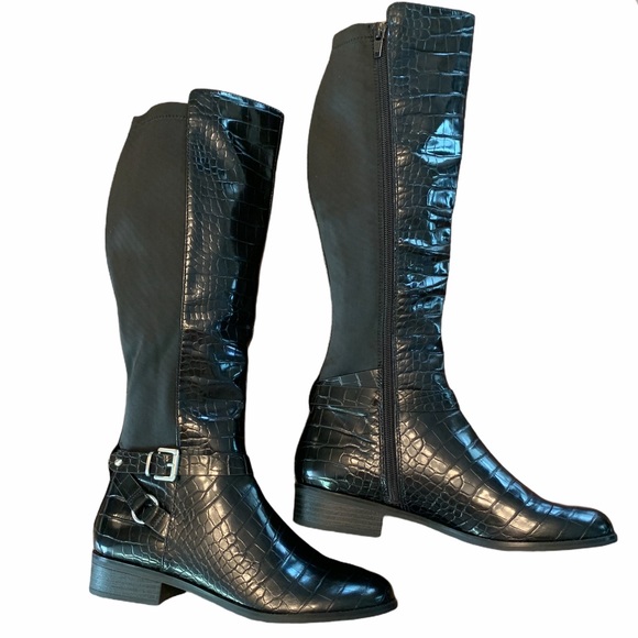 NWOT Aldo Hoiclya Croc Embossed Knee Hi Boots - Picture 11 of 11